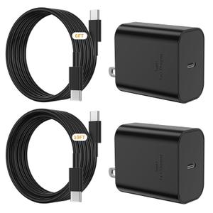 [6FT+10FT] 45W Super Fast Charger Type C, for Samsung Galaxy S25 S24 Charger Block with 6/10FT Type C Charging Cord for Samsung Galaxy S25 S24 S23 Ultra/S22, iPhone 17/16/15 Pro,Pro Max,Plus
