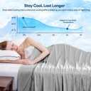VFROO Cooling Blanket for Hot Sleepers Queen Size 90''90'', Summer Blanket Thin Lightweight Breathable, Absorbs Sweat Heat to Keep Adults Cool, Cold Blanket for Sleeping on Bed Couch, Grey