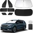 TINGLU Window Shades for Kia Carnival 2022-2026 8PCS Accessories Car Side Full Windows Rear Triangular Windshield Sun Shade Sun UV Rays & Privacy Protection for Camping,Napping,and Relaxing