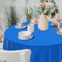 CXPSINC 16 Pack Premium Disposable Plastic Tablecloth 84" Round Table Cover for Birthdays Weddings Christmas Anniversary (Blue)
