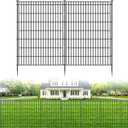 8 Panels No Dig Garden Fence Animal Barrier, 48in(H) × 21ft(L) Decorative Metal Outdoor Dog Fence, Rustproof Pet Fencing for Yard, Patio, Flower Bed -Temporary Fencing| Easy to Install