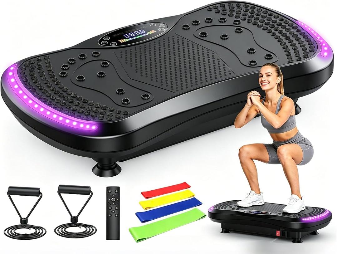 Vibration Plate Exercise Machine for Lymphatic Drainage,400lbs Capacity Vibrating Plate for Weight Loss,200-Levels Vibration Platform for Circulation,Body Shaker for Full Body Workout