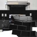 Art3d Peel and Stick Backsplash, 10-Pack Thickened Stick on Subway Tiles, Faux Ceramic Tiles for Kitchen, Bathroom, Black