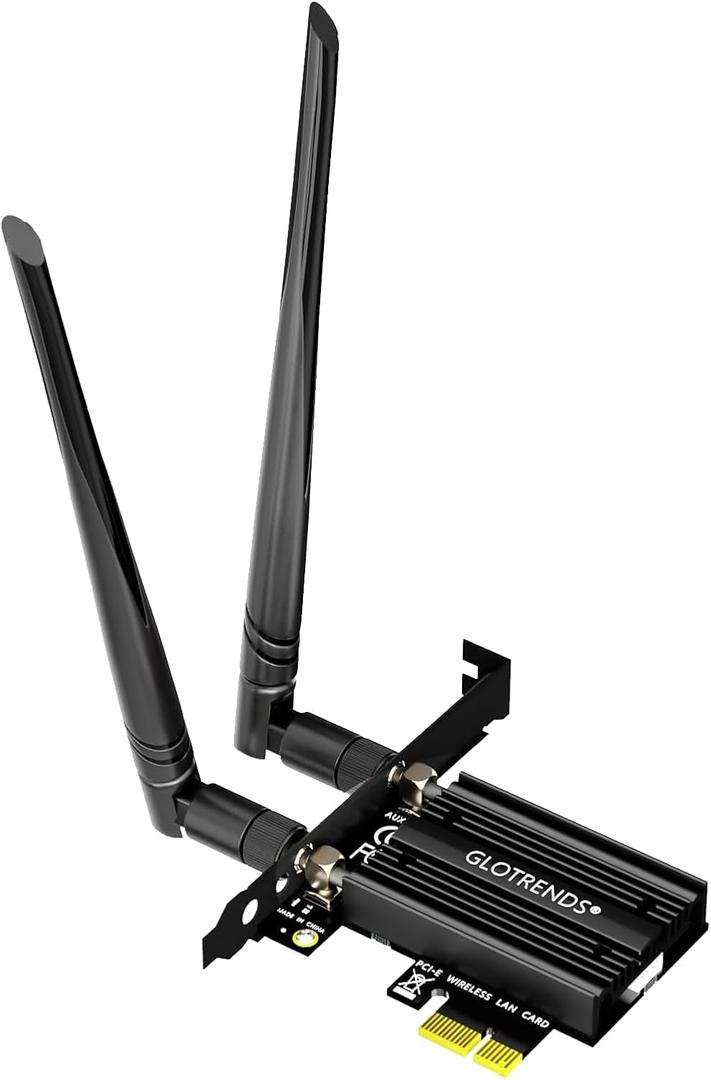 GLOTRENDS AC1200 WiFi 5 PCIe Card with Low-Profile Bracket for Desktop PC, Intel 7265 Chip, 802.11ac, Bluetooth 4.2, Support Windows 11/10/7/Linux, Not Support Mac OS/Windows XP