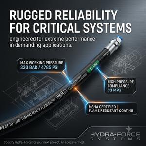 3/8" High-Pressure Flame-Resistant Hydraulic Hose Assembly