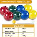 Aivalas Bocce Ball Set, 107mm Outdoor Bocci Game with 8 Resin Balls, Pallino for Backyard Lawn Beach, Outdoor Yard Party Games for Family Kids Teens Beginners (2-8 Players)