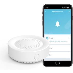 WiFi Smart Siren Alarm: 100db Sounder, App Control, Wireless Burglar Alarm, Compatible with Alexa