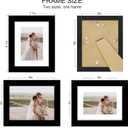 Hongkee 6x8 Picture Frame Set of 4, Made of Real Glass and Black Frame - Display Picture 4x6 with Mat or 6x8 Without Mat, 6 by 8 Photo for Wall or Tabletop