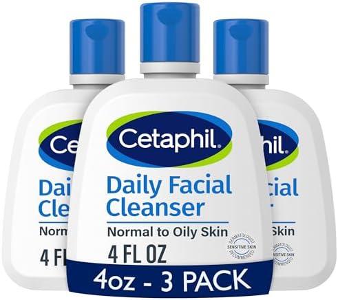 Cetaphil Face Wash, Daily Facial Cleanser for Sensitive, Combination to Oily Skin, 4 Oz 1Pack, Gentle Foaming, Soap Free, Hypoallergenic