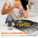 IMUSA Salt and Pepper Grinder Set  2-Pack Manual Salt Grinder & Pepper Mill with Adjustable Ceramic Grinder for Coarse to Fine Spices, 4oz, Refillable Glass Base, Easy-Grip Salt & Pepper Set (Gray)