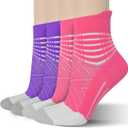 IRAMY Compression Ankle Support Socks Coolmax Wicking Cushioned Athletic Plantar Fasciitis Relief Men Women, Medium, 2 Pack, Assorted/Black