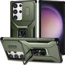 Magnetic Case for Samsung Galaxy S23 Ultra 6.7", Phone Case Galaxy S23 Ultra,Samsung S23 Ultra Case with Camera Cover & Kickstand Military Grade Shockproof Case for Galaxy S23 Ultra Green