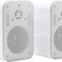 3.5 inch Outdoor Speakers Wired, Waterproof Wall Mount Speakers, Ideal for Patio, Poolside, Garage, Pair, White