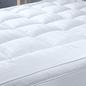 Plush Extra Thick Full XL Pillow Top Mattress Topper, Extra Long 54x80 Soft & Cooling Bed Topper for Firm Mattress with 100% Cotton Fabric, Overfilled with Fiber Mattress Pad, Fit to 6-22 Mattress.