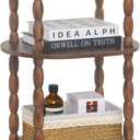 MaxSmeo Side Table, 3-Tier Small End Table, Modern Oval Night Stand Accent Table for Living Room, Bedroom, Rustic Brown,  Oval-Side Table Size: 11.8''D x 15.7''W x 22.4''H