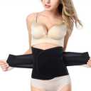 Waist Trimmer Belt- Breathable Postpartum Postnatal Recoery Materinty Support Belt Post Pregnancy After Birth,Pregnancy Belly Band Abdominal Binder,Black,Size M (Medium : 35"Length*9"Width)