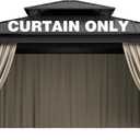 Outdoor Gazebo Curtain Replacement Universal 4-Panel Sidewalls 12' X 14',Outdoor Patio Waterproof Privacy Curtain with Double Zipper for Patio,Garden, and Backyard (Curtain Only)