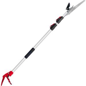 Telescopic Tree Trimmer 4.5-10 FT with 3 Section Length Adjustable, Cut and Hold Pruner, Pole Saw Extendable, Long Handle Fruit Picker, Branch Cutter, Clippers, Loppers