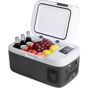 OLIXIS Portable Car Refrigerator, 17QT Single-Zone Electric Cooler for Vehicles, -4-68 Freezer Smart Control via Bluetooth with Car Battery Protection, Child Lock, 12/24V DC & 100-240V AC Powered, 16 L