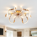 20" Low Profile Flush Mount Ceiling Fans with Memory Function,6 Speeds and 3 Color Lights,Dimmable Light,Ceiling Fan Light with APP and Remote Control for Bedroom,Living Room,Kitchen, Gold 