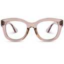 YUKANG Reading Glasses for Women, Oversized Stylish Blue Light Blocking Computer Readers Ladies with Spring Hinge Round LBrown 2.0