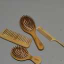 MRD Hair Brush Set, Natural Bamboo Comb Paddle Detangling Hairbrush, Wide-tooth and tail comb No Bristle, suit for Women Men and Kids Thick/Thin/Curly/Dry Hair Gift kit