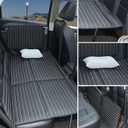 Heart Horse Non-Inflatable Car Mattress - Folding SUV Truck Back Seat Mattress for Travel, Camping and Large Dog Car Seat Cover (with Adjustable Bracket No Storage),Black Gray