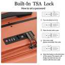 LOUIS KAISER 25 Inch Luggage, Top Opening Airline Approved ABS+PC Hard Shell Suitcases with Silent Wheels, TSA Lock,Front Pocket and Wet-dry Separated Six-piece Set(25 inch-Orange)