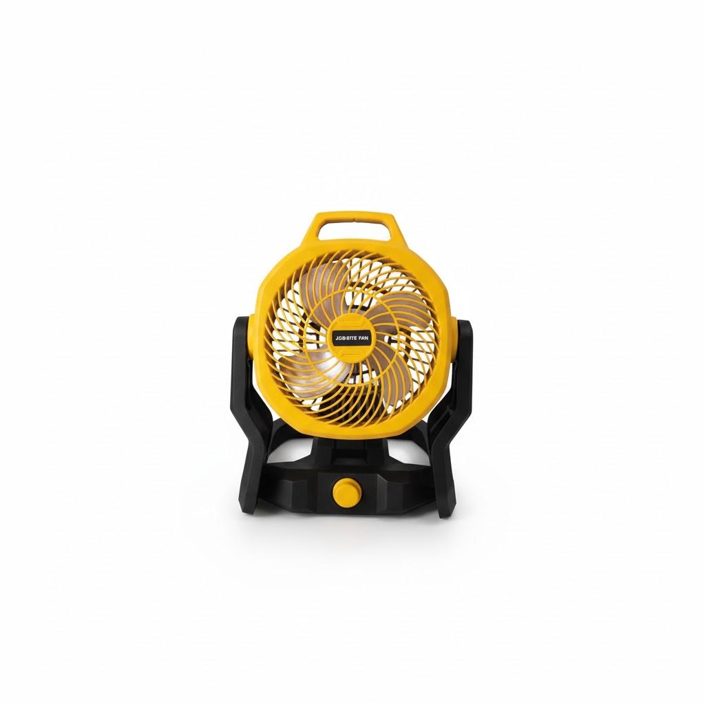 Battery Powered Fan Compatible with Dewalt 20V Max Battery with AC Adapter (No Battery) Up to 650CFM, Variable Speed, Low Noise 30dB, Portable Cordless Fan for Camping, Jobsite