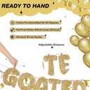 Fulmoon Pre Strung Goated Since 2012 Banner Glitter Happy 14th Birthday Banner Funny Glitter NO DIY Happy Birthday Sign Party Decorations, Party Supplies, Ideas Gifts (Champagne Gold)