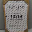 puthiac 13x19 Solid Oak Wood Picture Frame, Fits 11x17 with Mat or 13x19 Without Mat, Wall Display Only, Vertical or Horizontal, Plexi Front, 1 Pack, Natural Oak