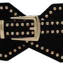 ZYALTFDC Women Wide Elastic Belts Chunky Stretchy Thick Belts for Women Dress Retro Cinch Girdle Vintage Waistband (Suit for waist size 28"-35.5", Black)