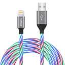 LED iPhone Charger Cord Light Up Lightning Cable | MFi Certified Apple Charger | Cool USB Fast Charging for iPhone 14 13 12 11 Pro Max XR X SE 8 Plus, iPad iPod and More (RGB, 6 FT)