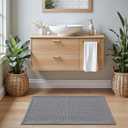 DEXI Bathroom Rugs 24x36, Non Slip Washable Bath Mat, Absorbent Chenille Bathmat, Ultra Soft Thick Carpet for Tub Shower Floor, Grey