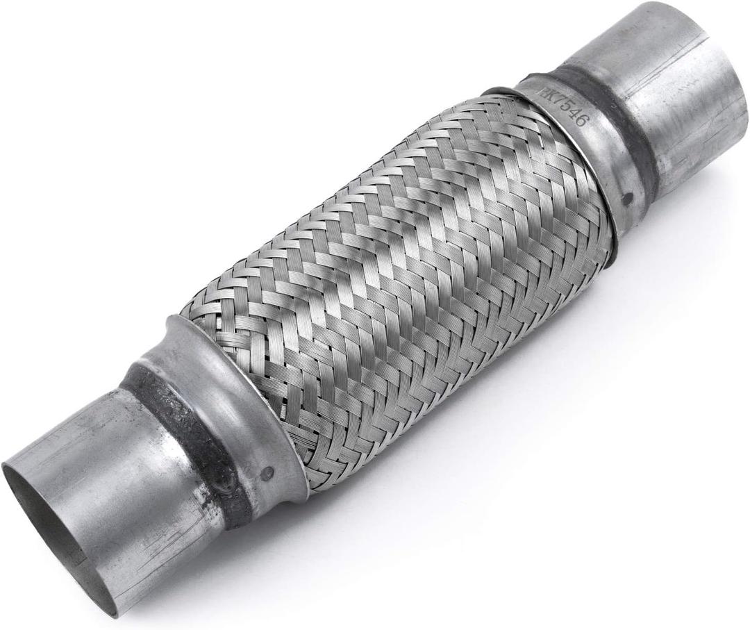 2.5 inch Exhaust Flex Pipe - RP Remarkable Power, 2.5 ID x 12 Length Flexible Pipe, Stainless Steel Double Braid Heavy Duty Universal Muffler Tube RK7546 Automobile Replacement part