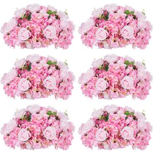 Inweder Pink Flowers Balls for Centerpieces: 6 PCS 15.7" Diam Flower Centerpieces for Tables in Wedding Reception Decorations Arrangement for Party Celebration Planners