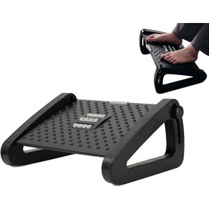 Ergo Life Adjustable Footrest Under Desk, Comfort Foot Stool at Work, 6-Position Multi-angle Adjustable Foot Pedal, Ergonomic Posture Support, Office and Home (Black)