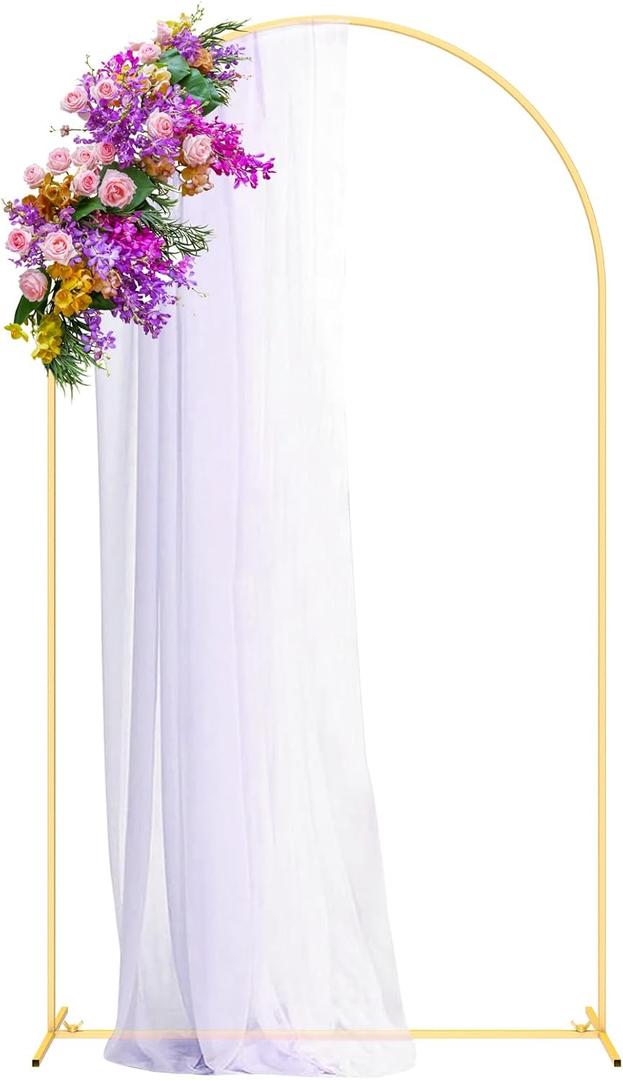 Arch Backdrop Stand 7.2FT Gold Wedding Arch Backdrop,Metal Arch Backdrop Stand for Anniversary, Arched Backdrop Frame for Birthday Parties Garden Background Decoration