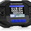ATEM POWER 12V 100A Battery Monitor With Shunt Wire - High Low Voltage Real-time Current Watt Monitor for RV - Compatible With Lithium, Lead-Acid, AGM, Gel Batteries