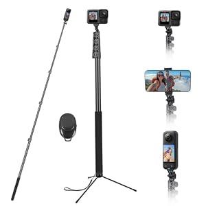 118" Invisible Selfie Stick for Insta360 & iPhone 10ft Aluminum Pole