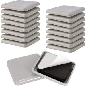 Furniture Sliders for Carpet & Hardwood Floors, 16 Pack 2 Inch Square Sliders for Moving Furniture, Easily Move Any Item While Protect The Floor