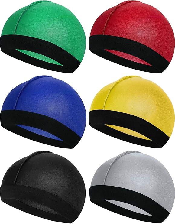 6 Pieces Kids Satin Wave Caps Unisex Baby Beanie 360 Wide Strap Skull Caps