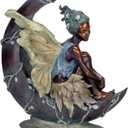 Napco Imports Crescent Moon Fairy Bronze Tone and Ivory 19.75 Inches Polyresin Figurine