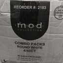 mod collection combo packs 4/40ct round white, 20 salade plates (7"), 20 dinner plates (10")