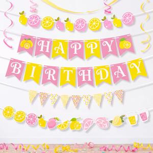 Eaasty 5 Pcs 2026 Graduation Lemonade Bar Decoration, Freshly Graduated Pink Yellow Lemon Banner, for Lemonade Bar 2026 Congrats Grad Graduate Party Supplies Photo Booth Props(Lovely Lemon)