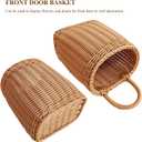 Hanging Wall Basket Plastic Woven Front Door Basket, Decorative Door Baskets for Flowers Plants, Hanging Wicker Basket for Kitchenware Farmhouse