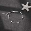 Bracelets for Women 14K Gold Silver Plated Ring Bracelet Hand Chain Dainty Evil Eye Heart Clover Daisy Cubic Zirconia Stackable Link Chain Hypoallergenic Body Jewelry Cute Trendy Gifts