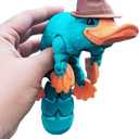 3D Printed Articulated Platypus Fidget Toys,3D Printed Dynamic Animals Toy, Large Full Articulated Flexible Crystal Platypus Toys,Adults Fidget Toys for Autism ADHD,Home Office Decor (Large-10Inch) (Blue)