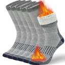 Buttons & Pleats Premium Merino Wool Hiking Socks Outdoor Trail Crew Socks Charcoal M/L 5 Pack