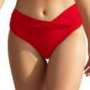 SHEKINI Women's Bikini Bottom Twist Front Cheeky Swimsuit Ruched Bathing Suit Bottoms (Medium)